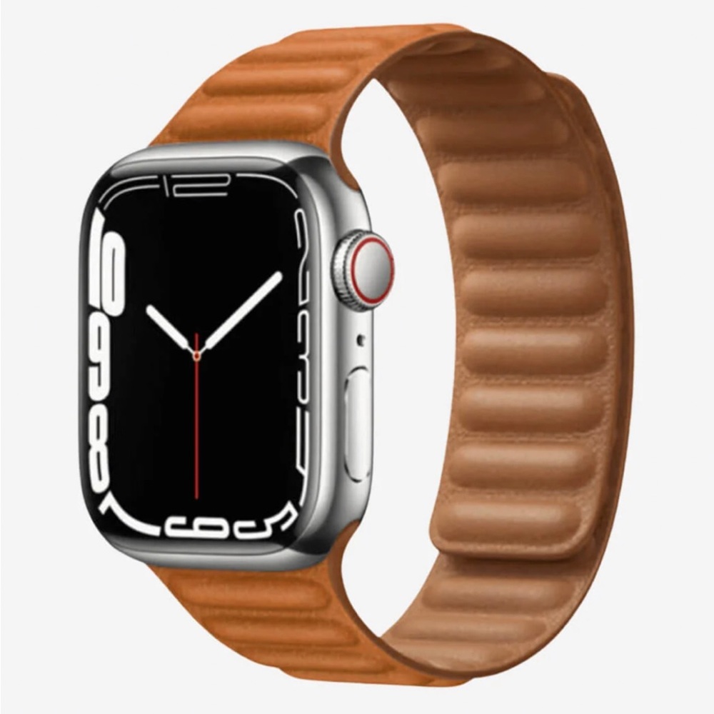 NWT Apple Watch Leather Link Band in Golden Brown